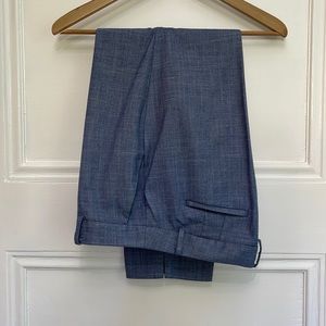 Talbot Hampshire Ankle Pants Crosshatch Blue Chambray Petites 12P